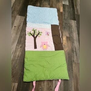 Pottery Barn Kids Girls Sleeping Bag Pink Green Butterfly Owl Tree 2010